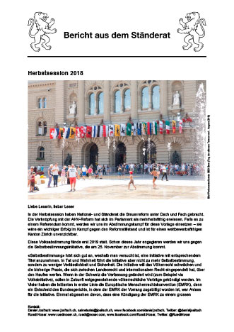 Newsletter Herbstsession 2018