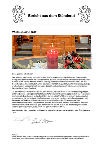 Newsletter Wintersession 2017